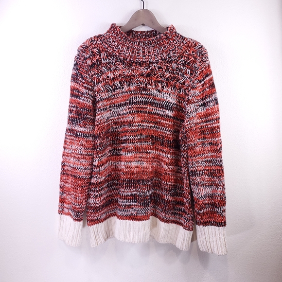 Ann Taylor LOFT Orange/Black Cowl Neck Sweater - Picture 1 of 7